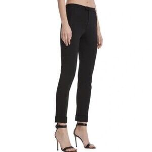 ATM Black Stretch Slim Leg Cuffed Trouser Pants Size 2
